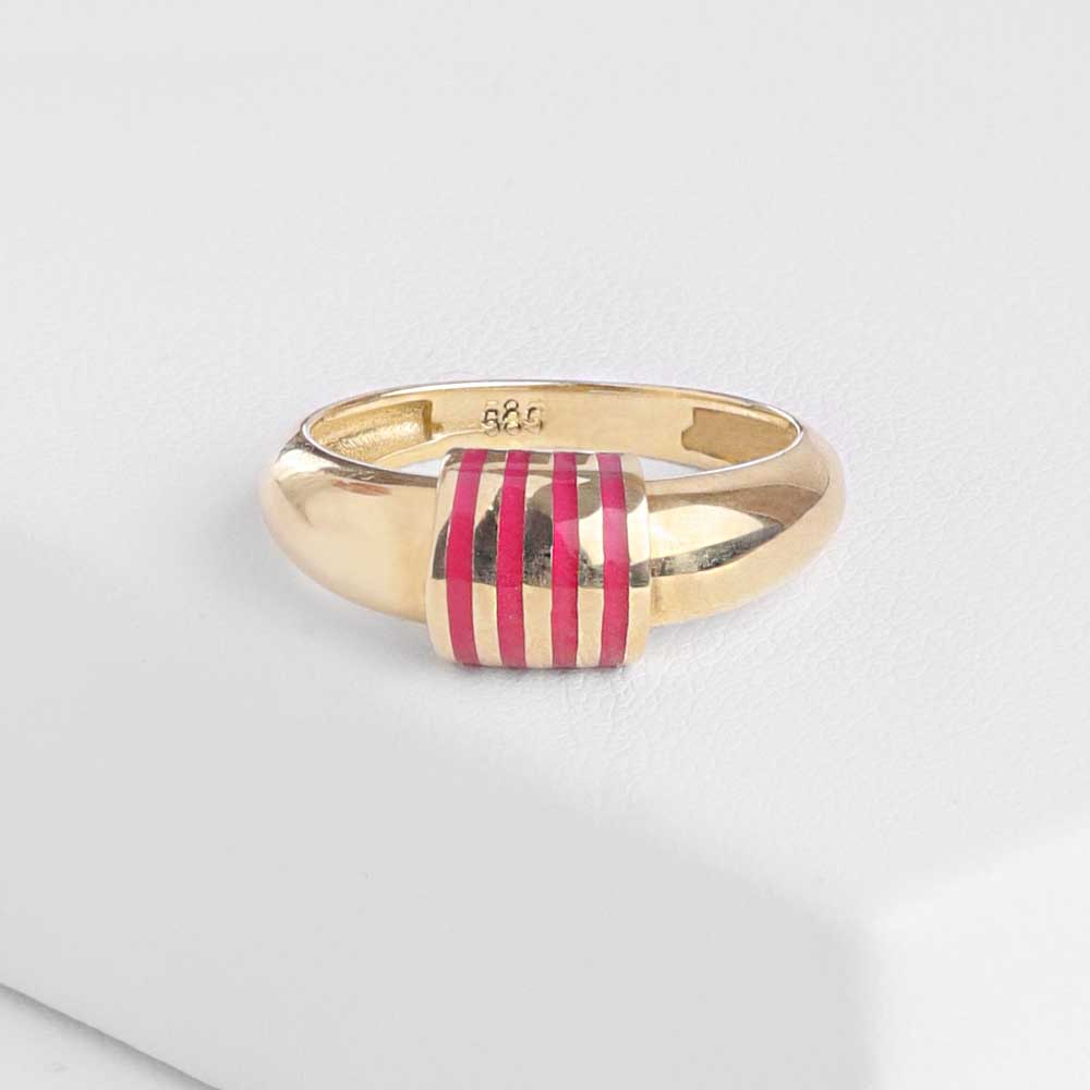 14 Ayar Minimal Tasarım Yüzük