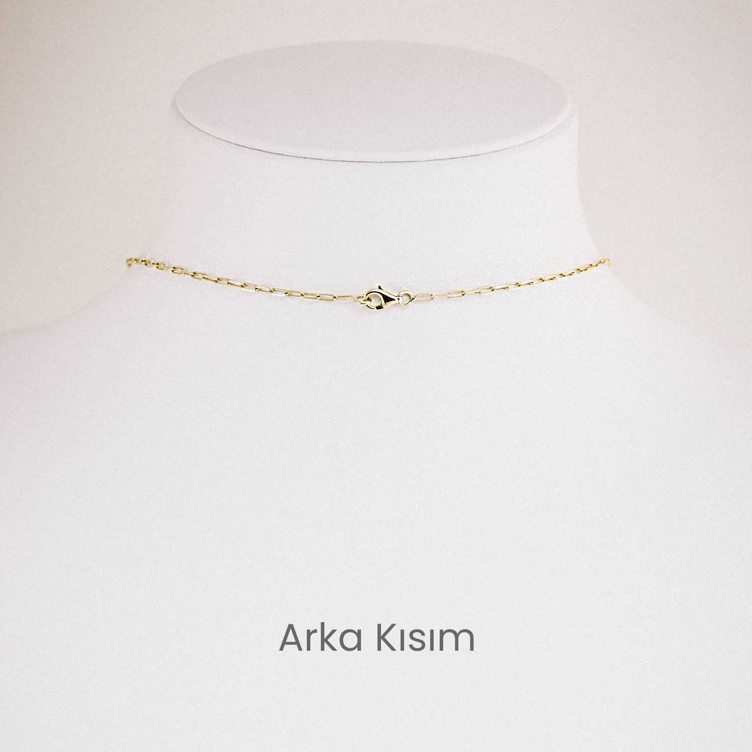 14 Ayar Modern Yay Formlu Altın Kolye