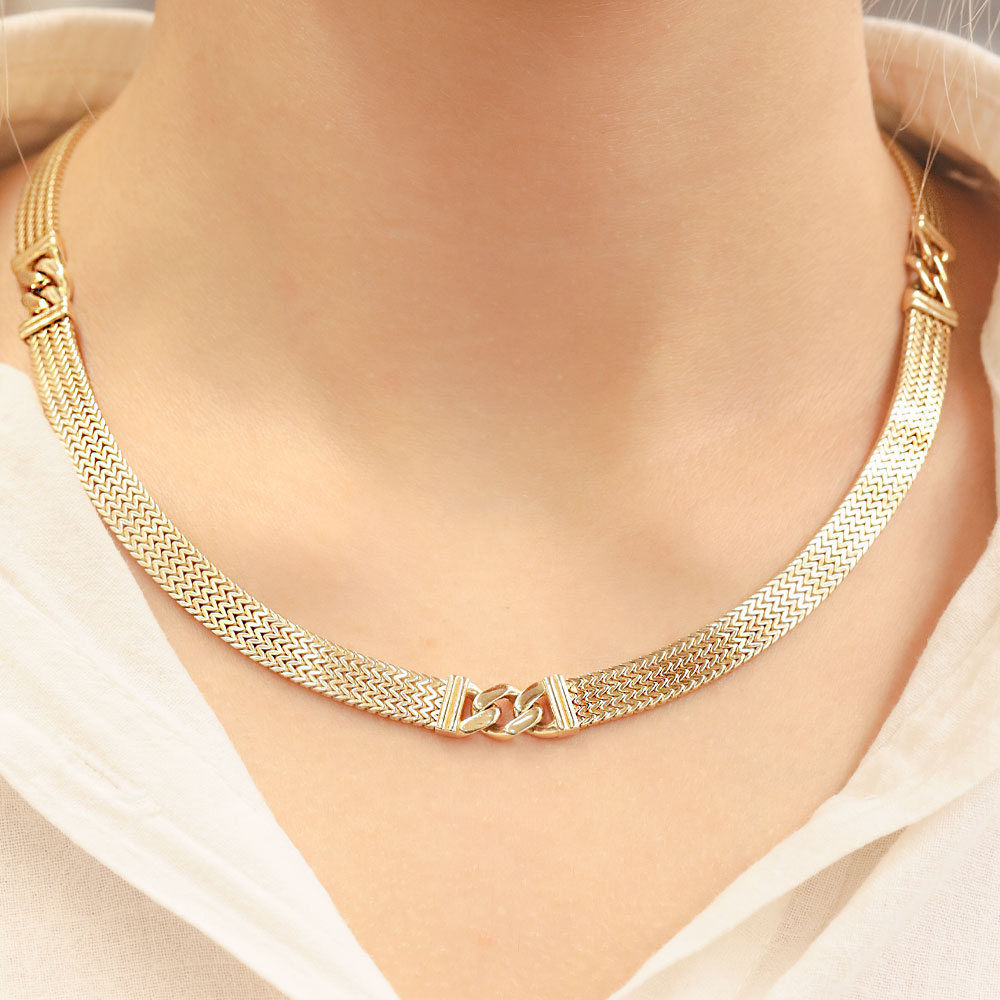 Trend Kolye 14 Ayar Örgü Model Altın Kolye