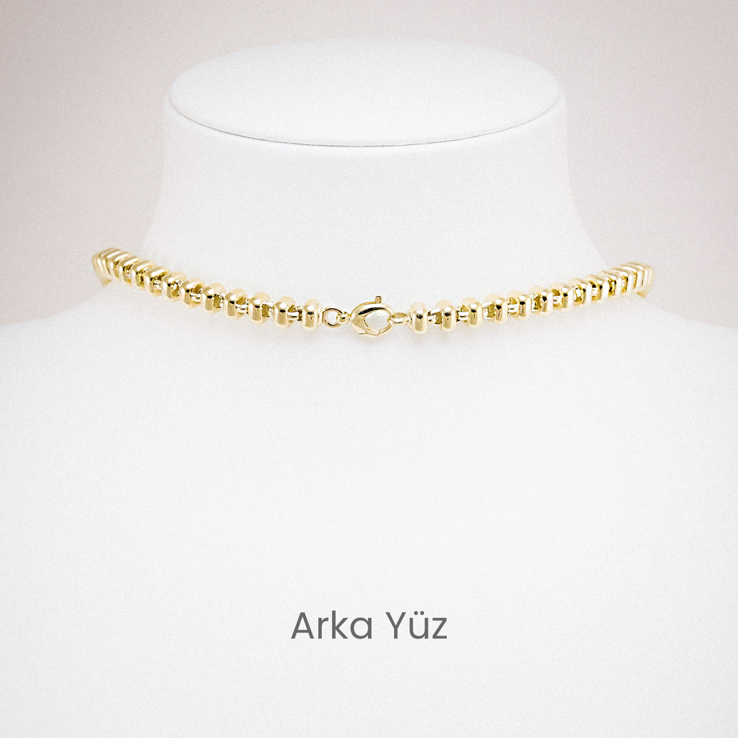 14 Ayar Oval Formlu Altın Kolye