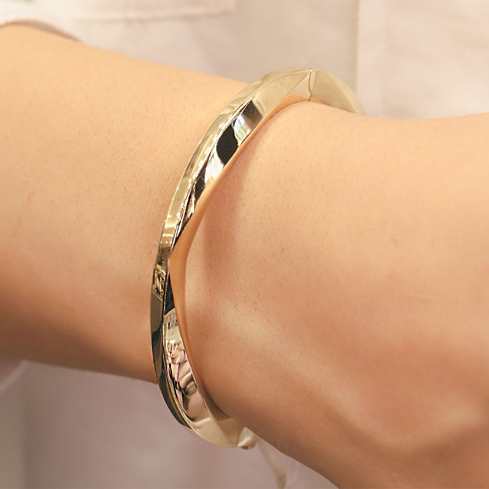 14 Ayar Özel Tasarım YAMACHI Altın Kelepçe Bileklik