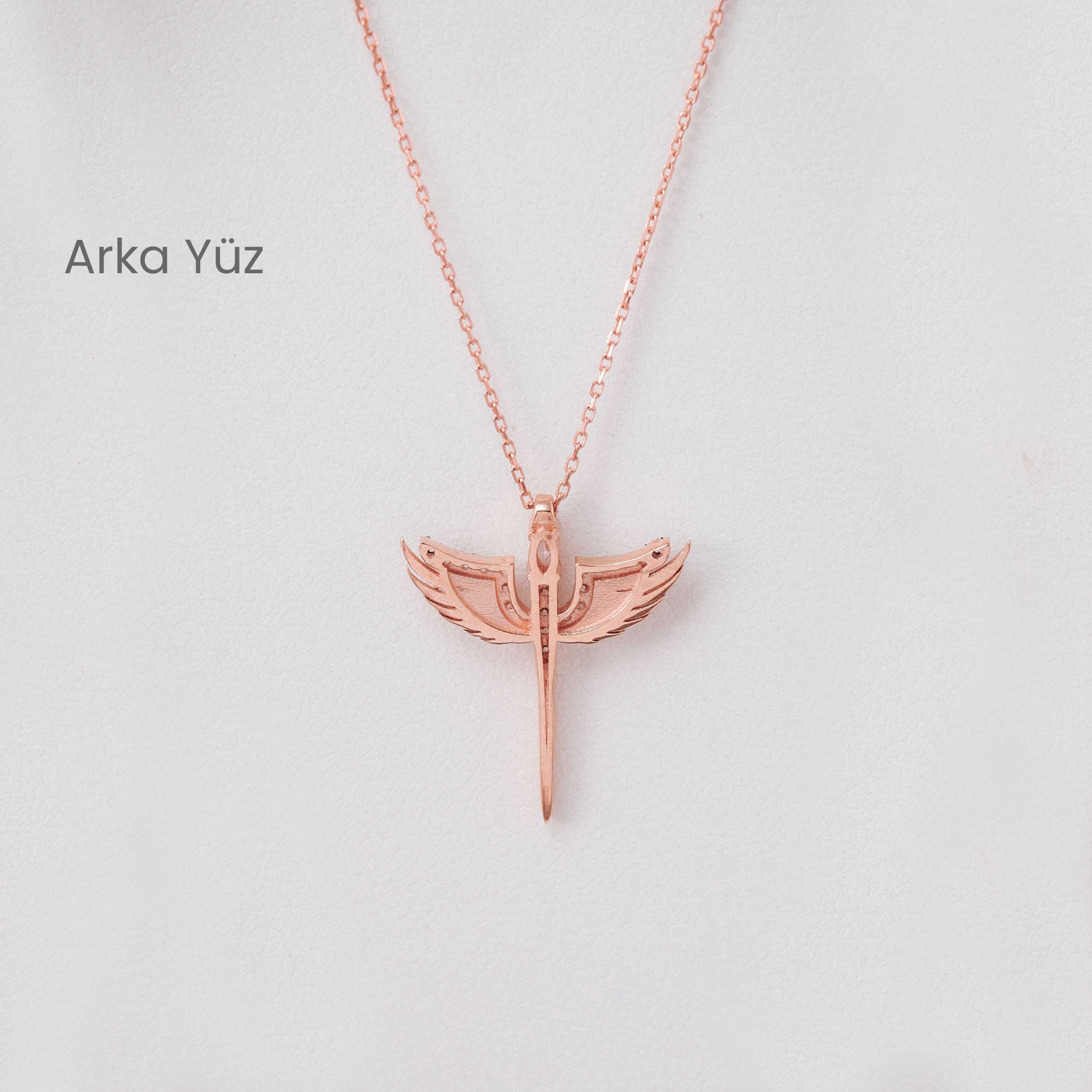 14 Ayar Rose Altın Melek Kanatlı Kolye