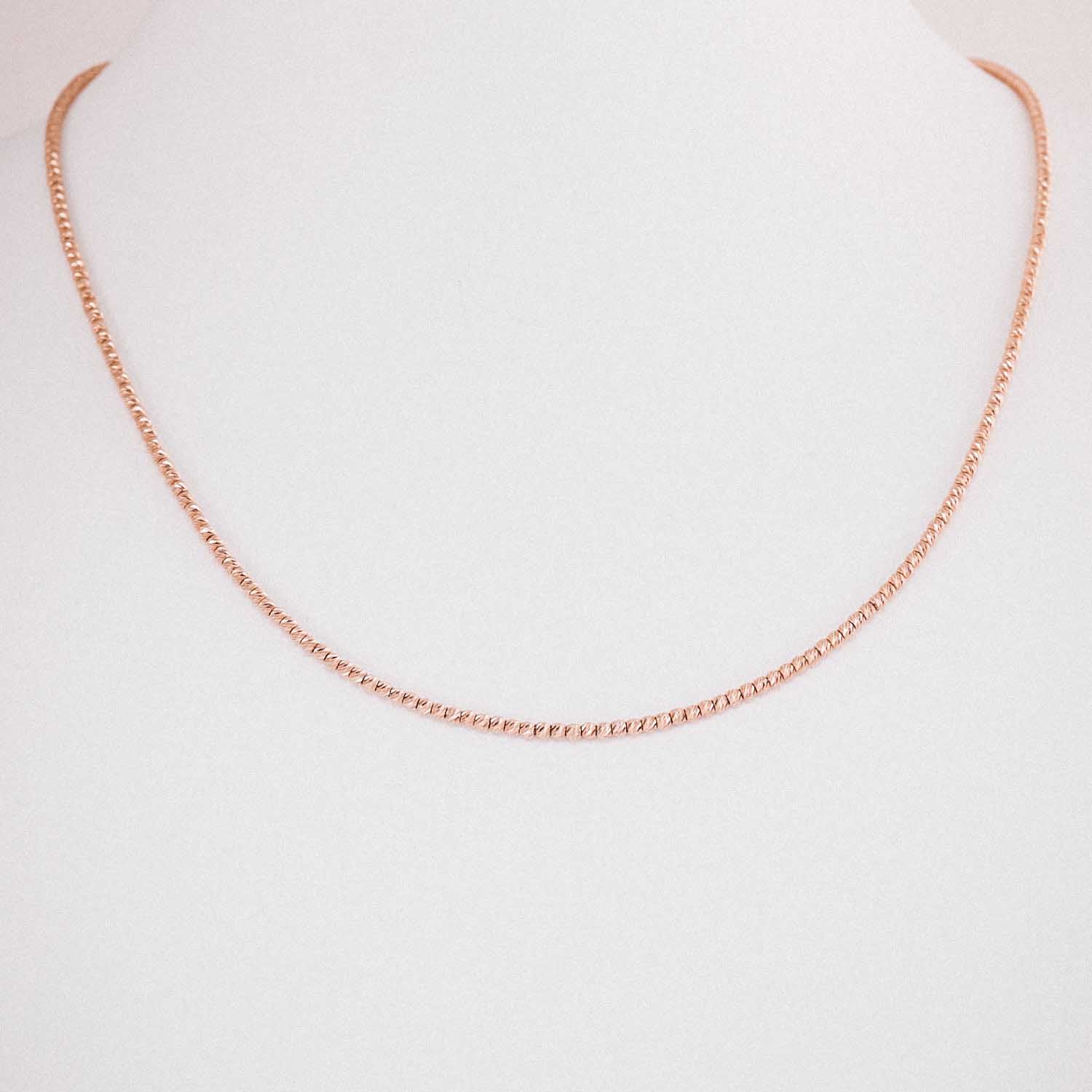 14 Ayar Rose Altın Sarmal Dorika Zincir EMA Kolye