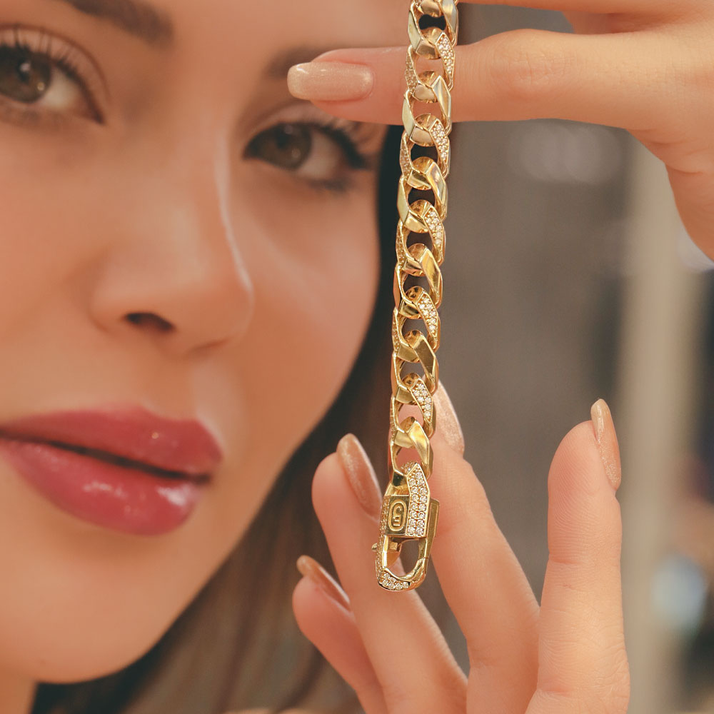 Trend Bileklik 14 Ayar Taş Detaylı Gurmet Model Altın EMA Bileklik