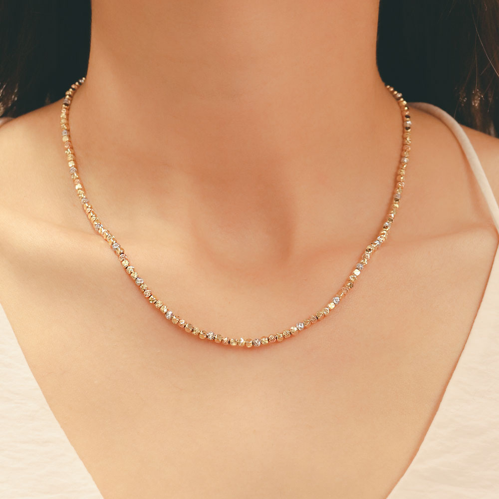 14 Ayar Üç Renk Dorika Altın Zincir Kolye