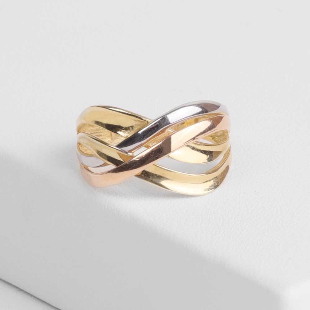 14 Ayar Üç Renk Tasarım Yüzük