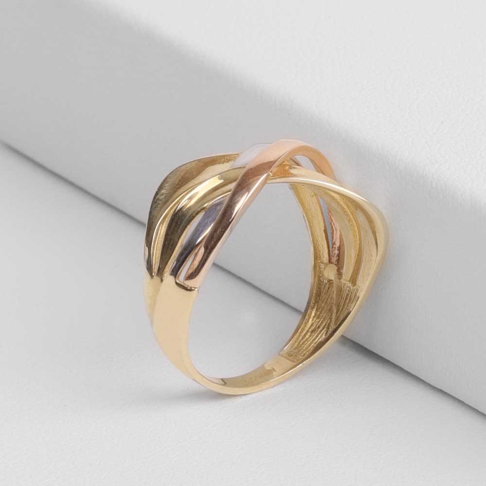 14 Ayar Üç Renk Tasarım Yüzük