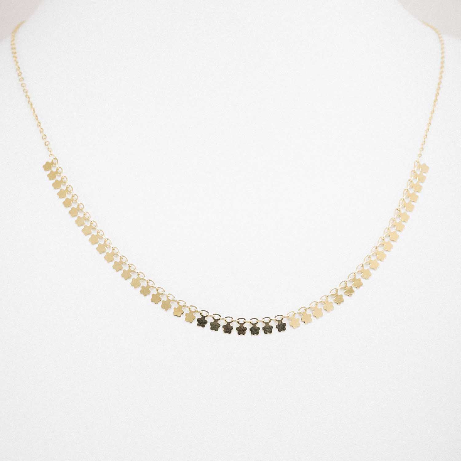 14 Ayar Yıldız Detaylı Zarif Zincir Kolye