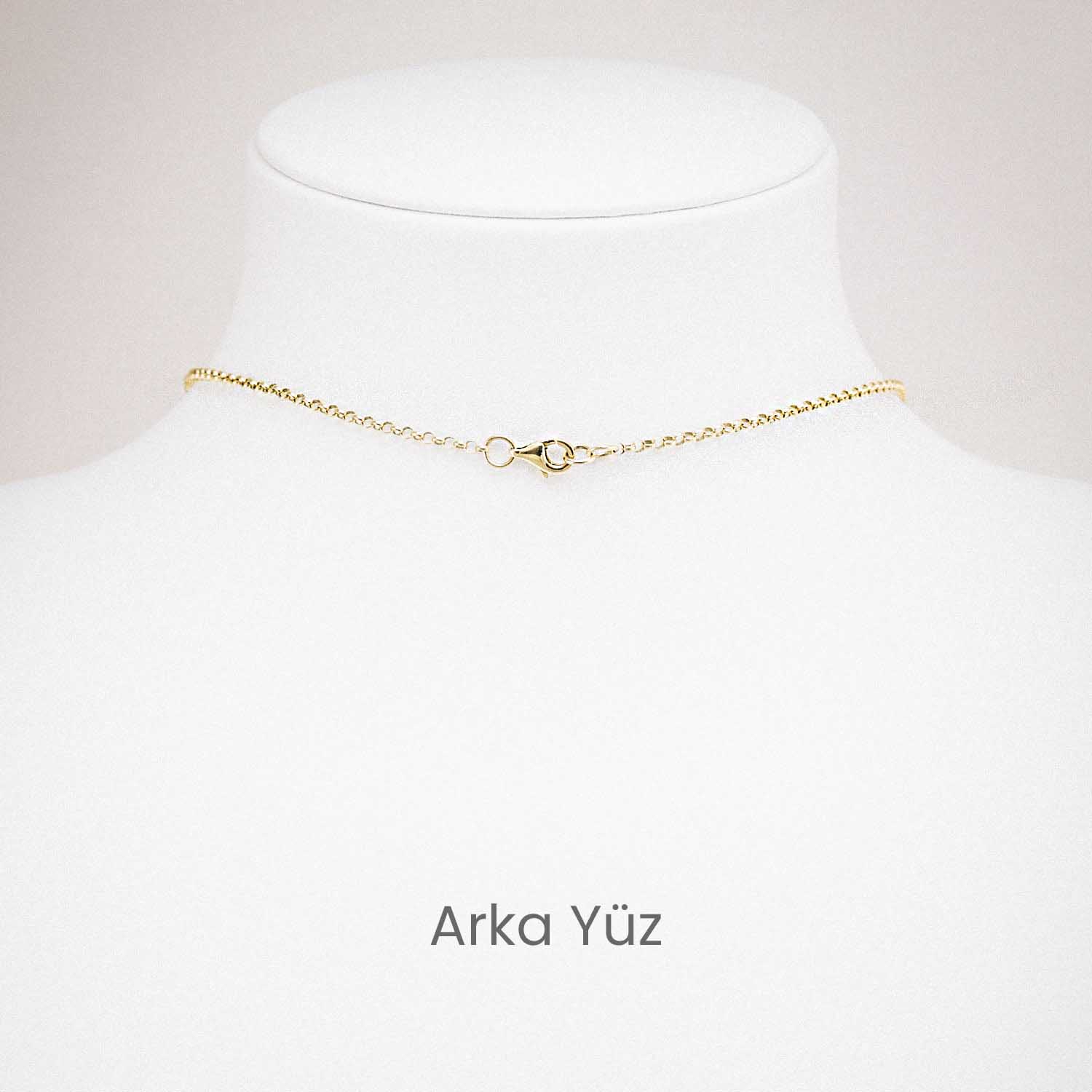 14 Ayar Yıldız Detaylı Zarif Zincir Kolye