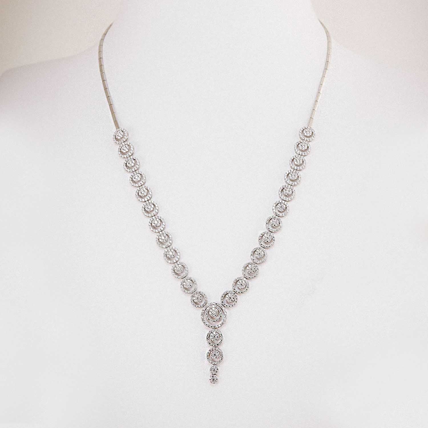 14 Ayar Zirkon Taşlı Fantezi Set Gerdanlığı