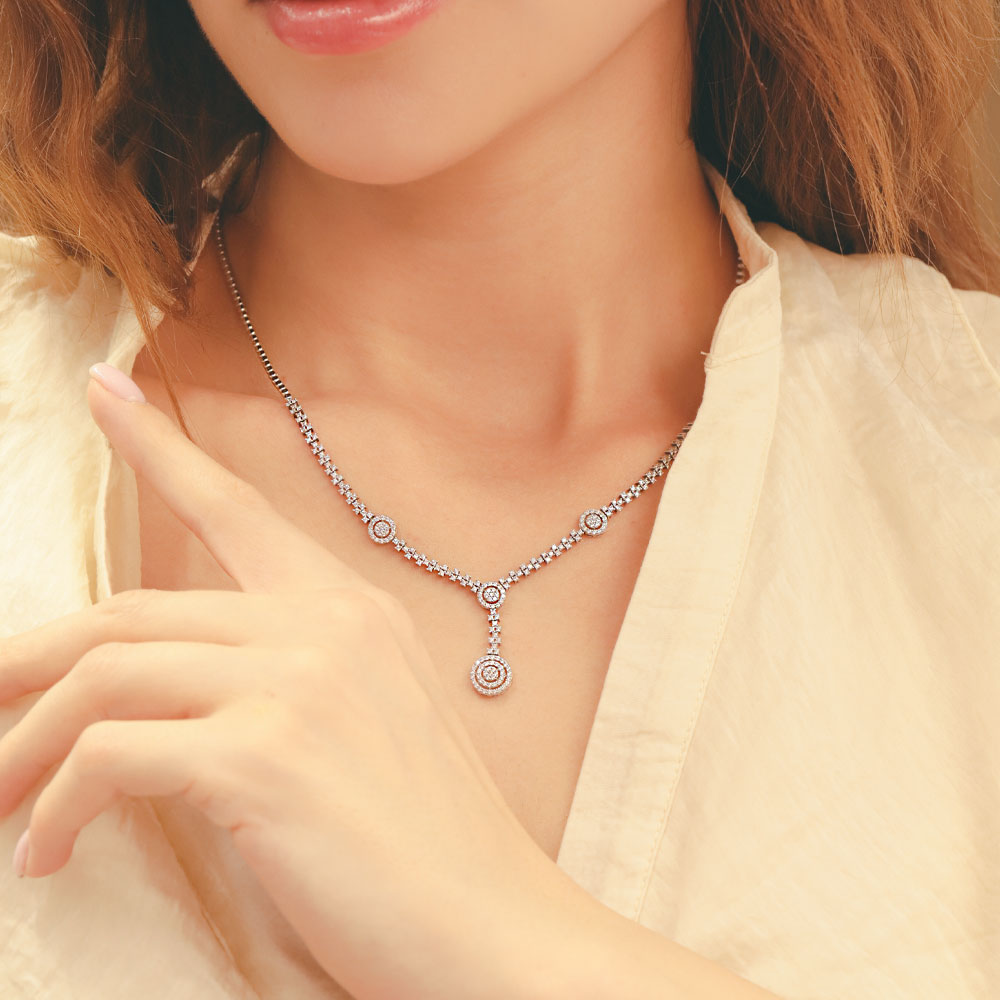 14 Ayar Zirkon Taşlı Fantezi Set Gerdanlığı