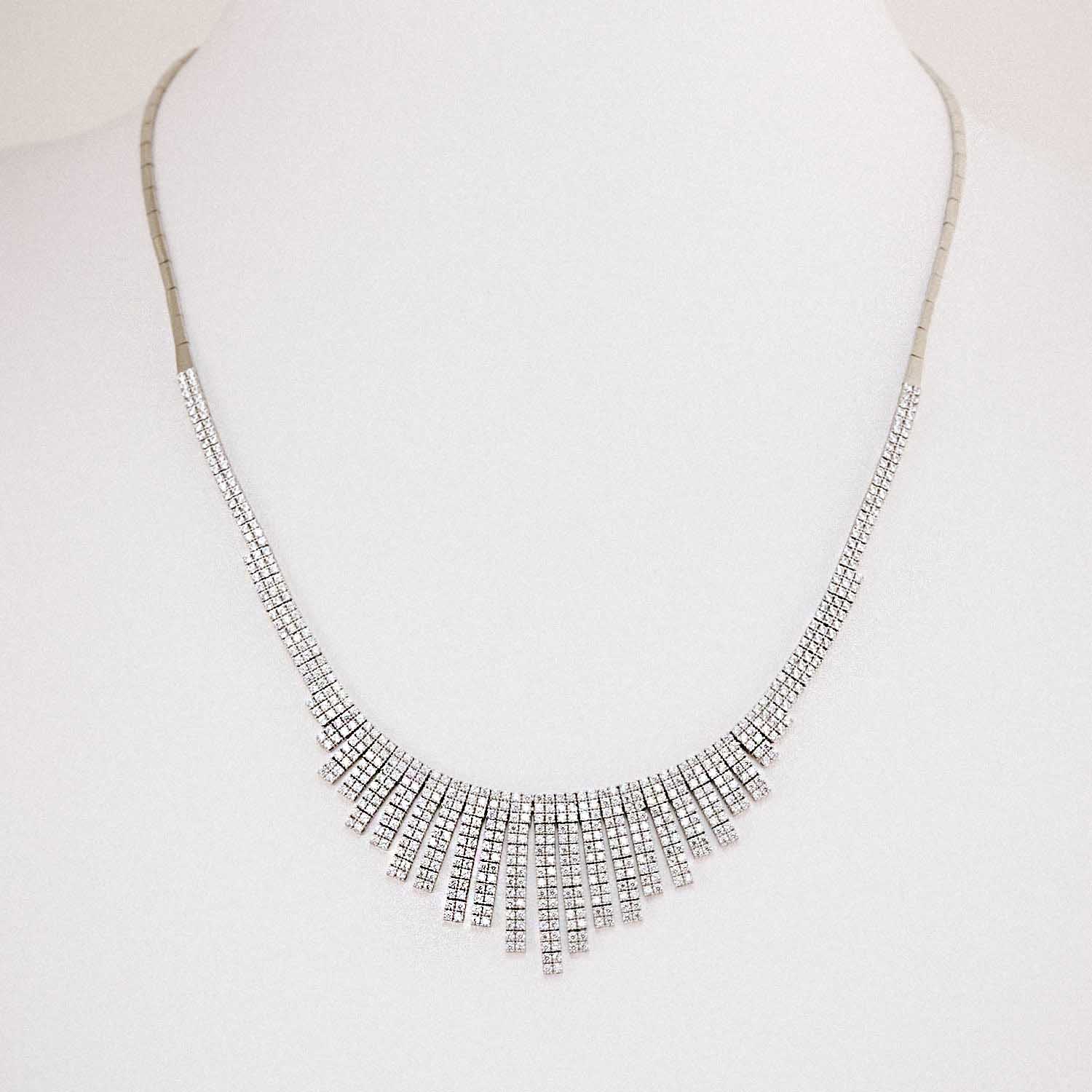 14 Ayar Zirkon Taşlı İki Sıralı Su Yolu Düğün Set Gerdanlığı