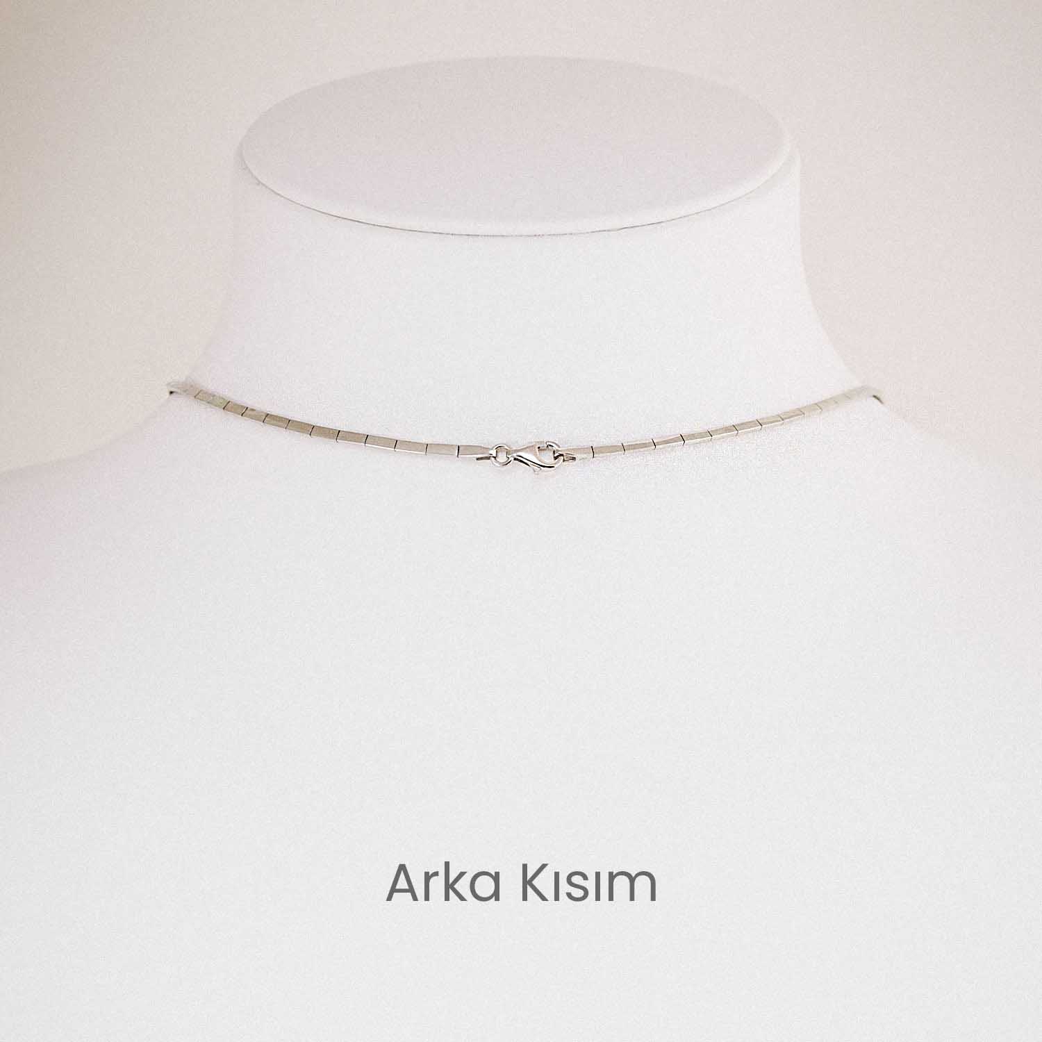 14 Ayar Zirkon Taşlı İki Sıralı Su Yolu Düğün Set Gerdanlığı