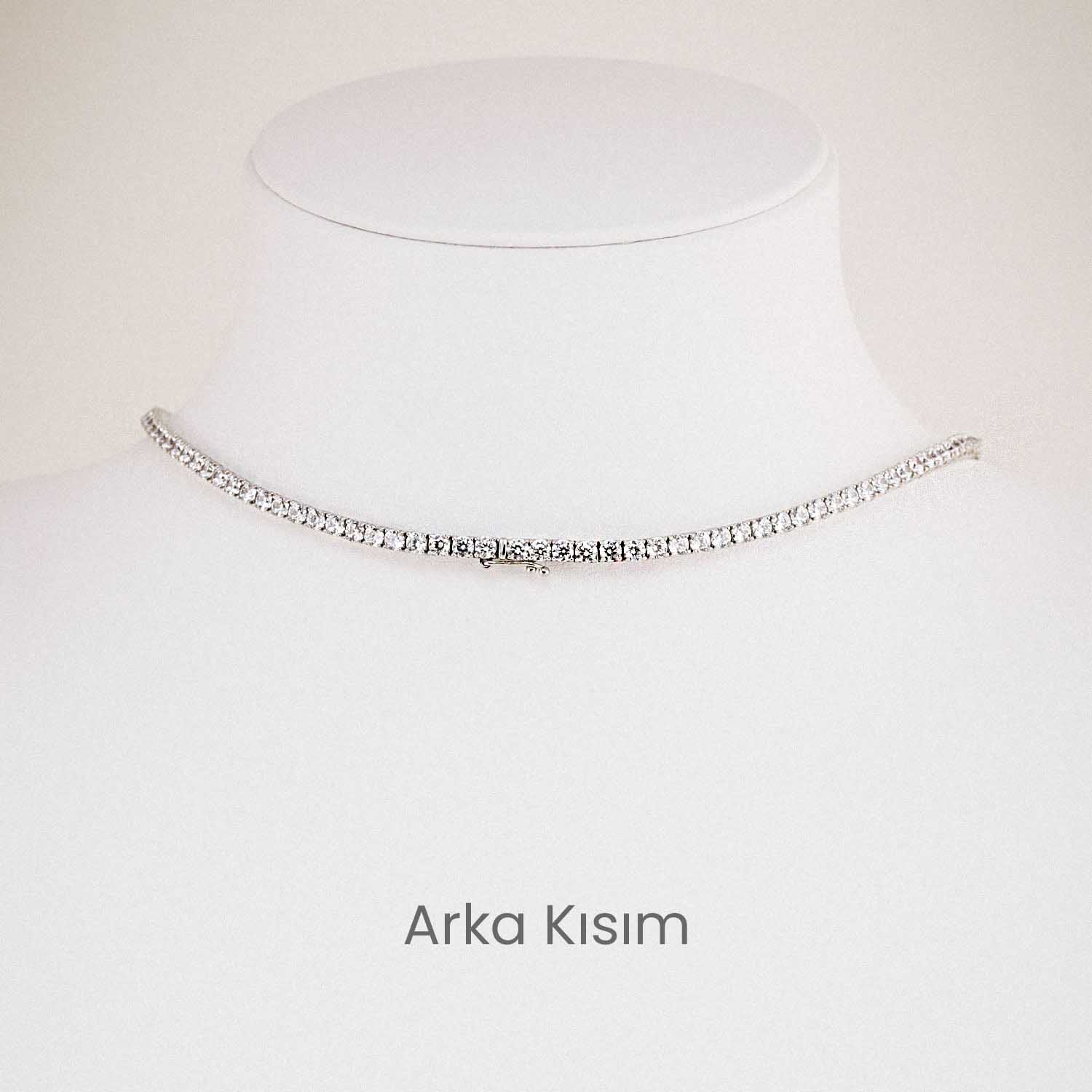 14 Ayar Zirkon Taşlı Sıralı Su Yolu Set Gerdanlığı