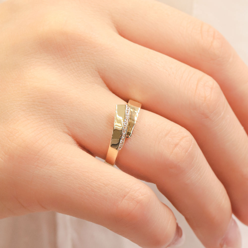 14 AyarTaş Detaylı Özel Tasarım YAMACHI Altın Yüzük