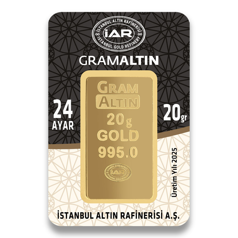 20 Gram 24 Ayar Külçe Altın 