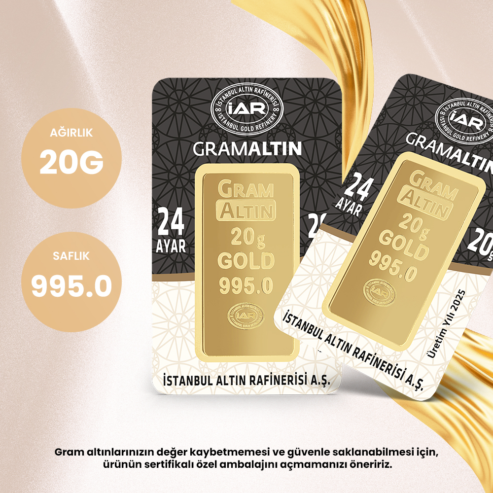 20 Gram 24 Ayar Külçe Altın 