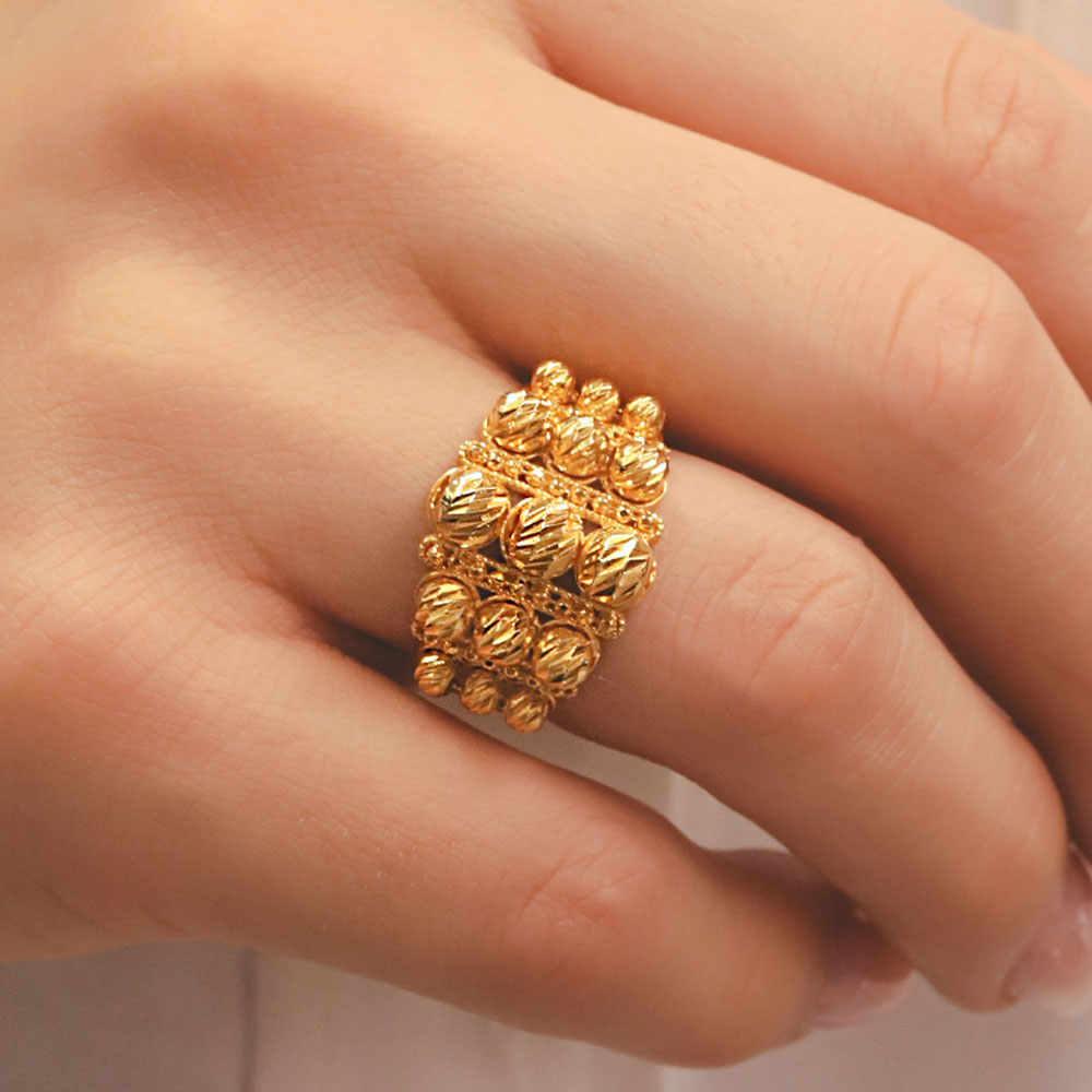 22 Ayar 3 Sıra Dorikalı Fantezi Yüzük