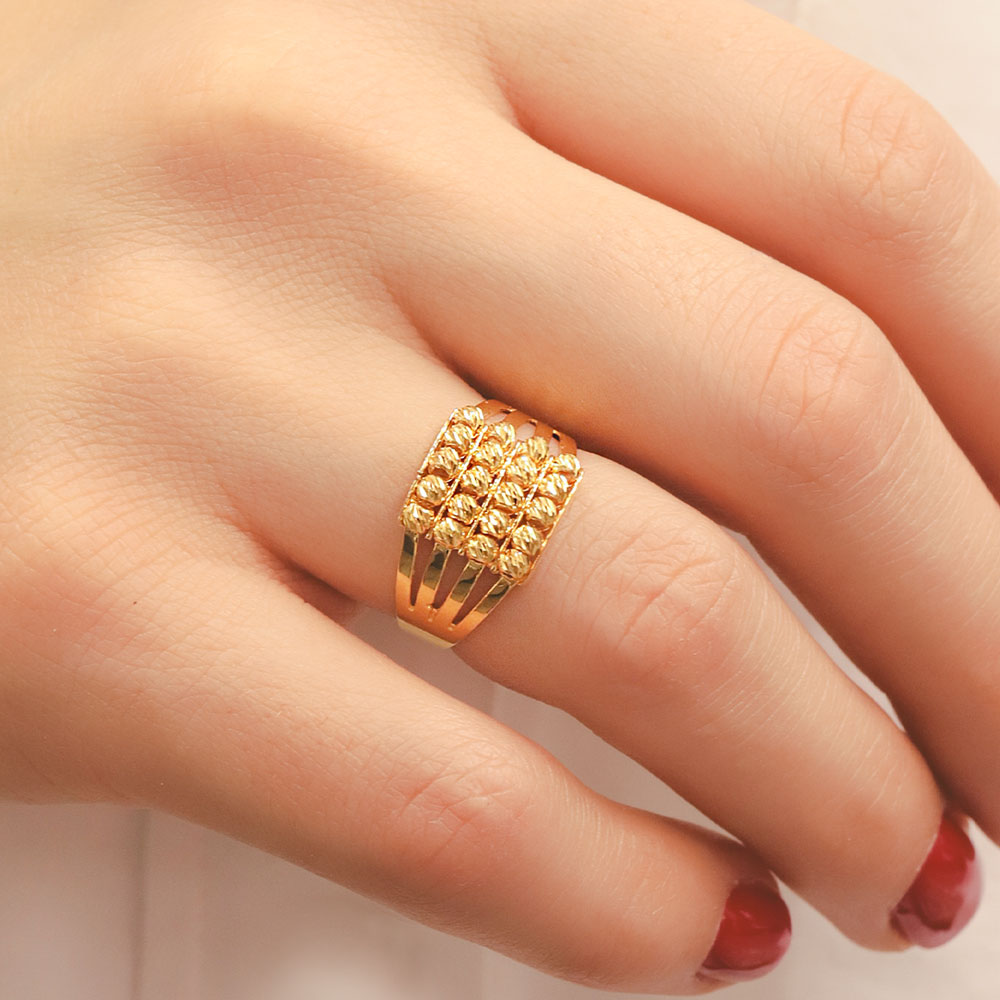 22 Ayar 4 Sıra Dorika Toplu Altın Yüzük