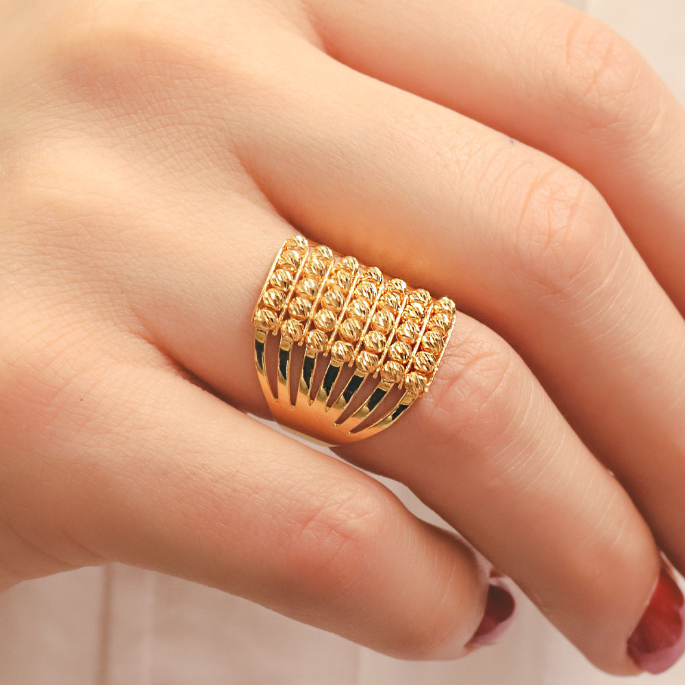 22 Ayar 7 Sıra Dorika Toplu Altın Yüzük