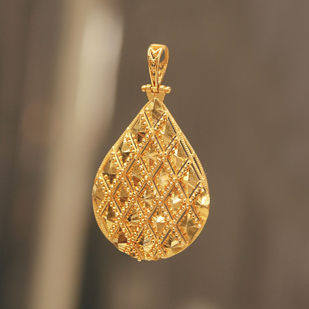 22 Ayar Altın Damla Form Kolye Ucu