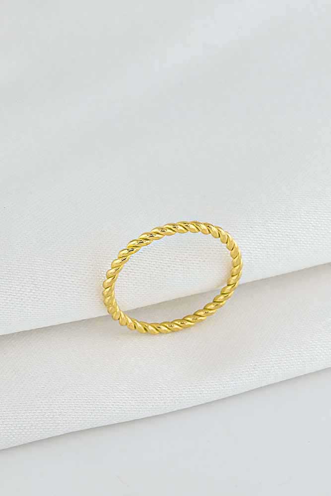 22 Ayar Altın İnce Burgu Yüzük 