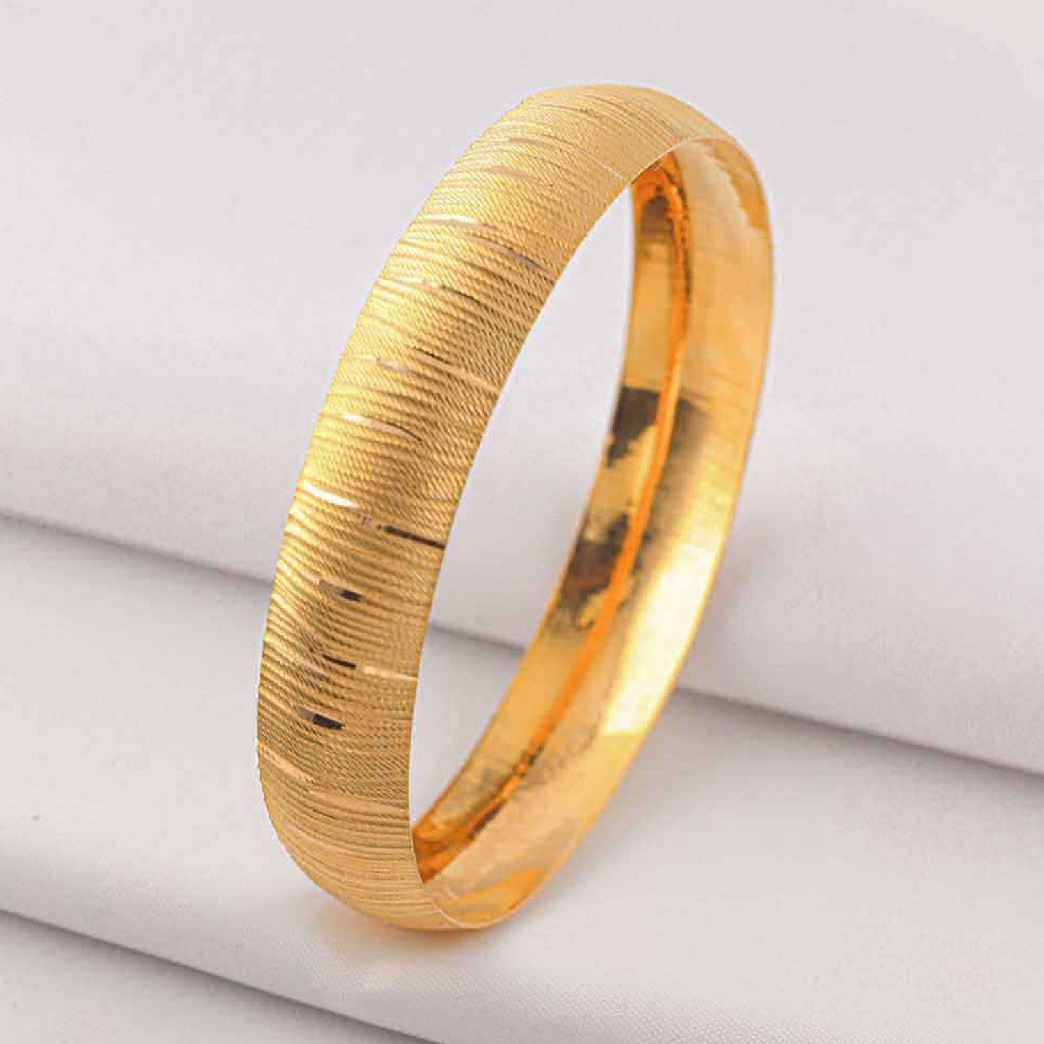 22 Ayar Altın Bilezik 22 Ayar Altın Kalemli Mat Bilezik