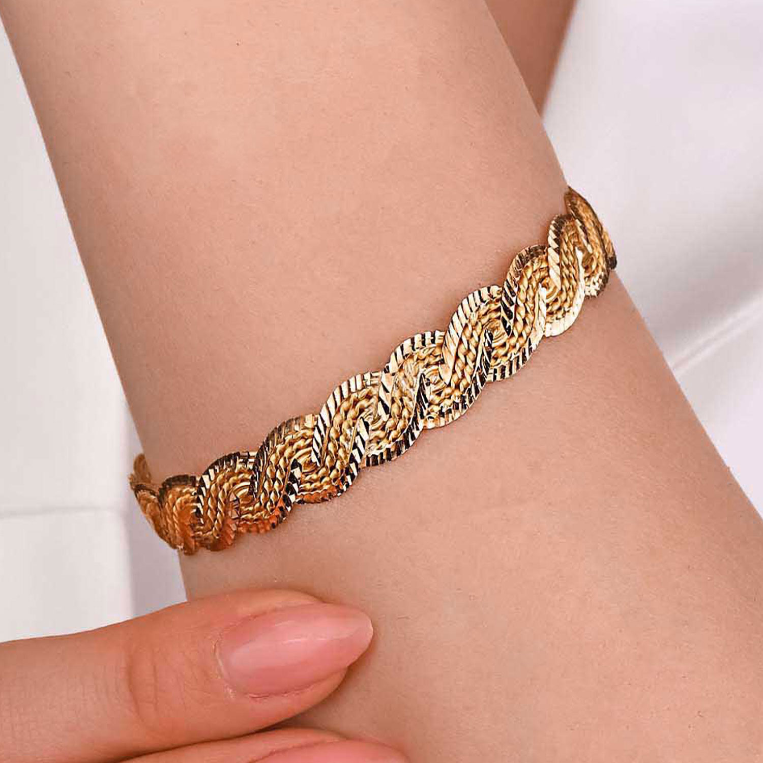 22 Ayar Altın Saç Örgü Bilezik