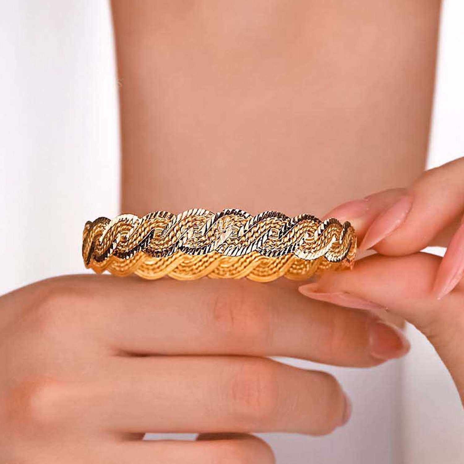 22 Ayar Altın Saç Örgü Bilezik