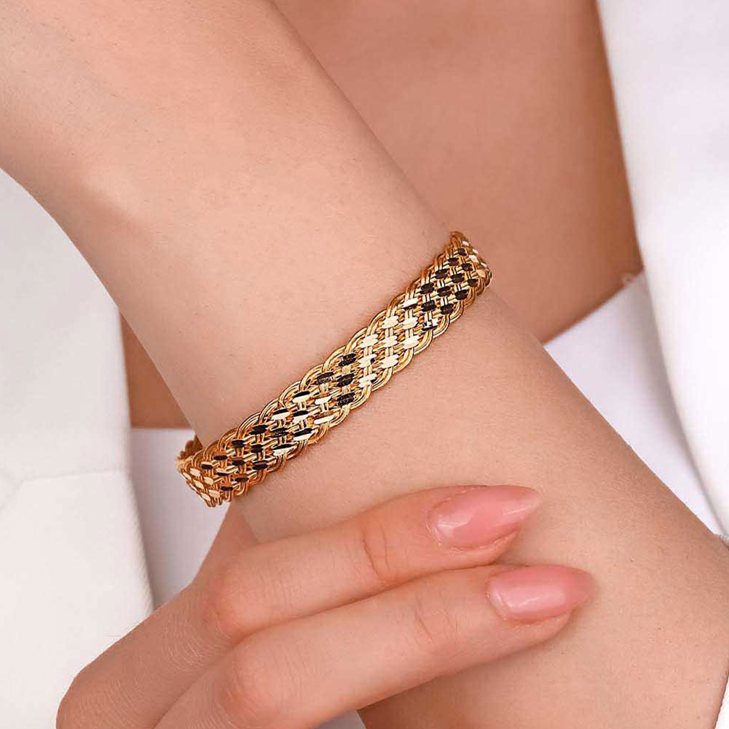 22 Ayar Altın Sepet Örgü Bilezik