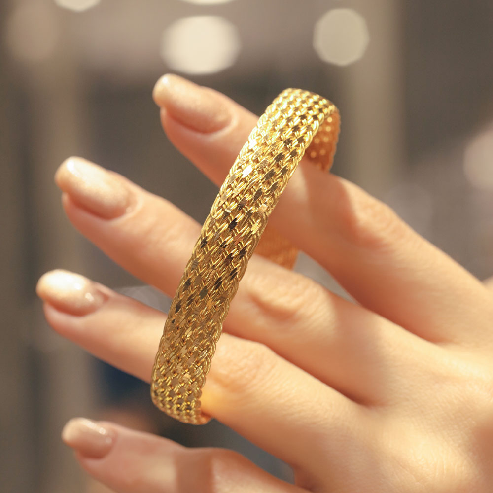 22 Ayar Altın Sepet Örgü Bilezik