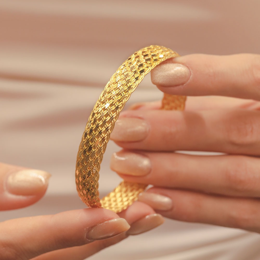 22 Ayar Altın Sepet Örgü Bilezik