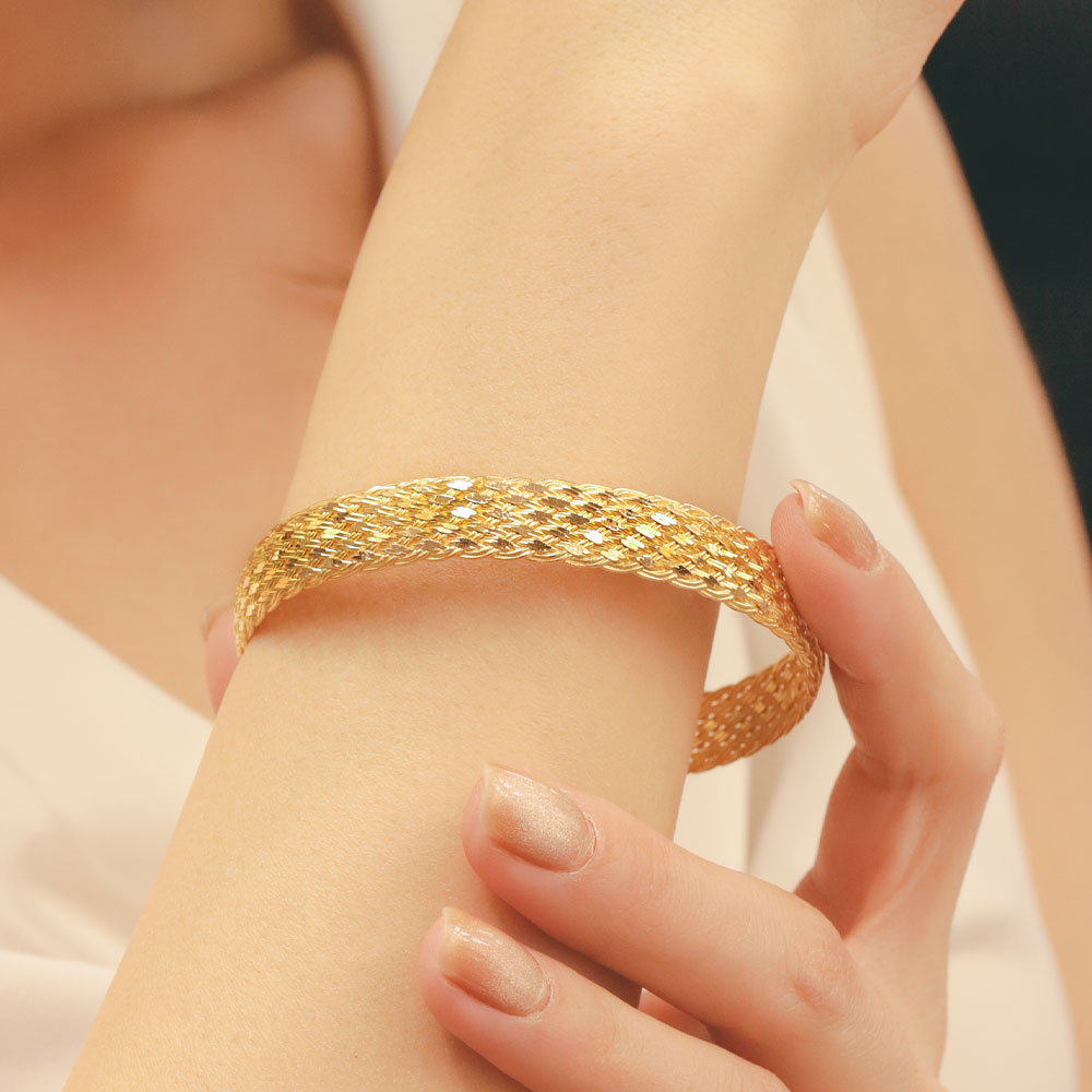 22 Ayar Altın Sepet Örgü Bilezik