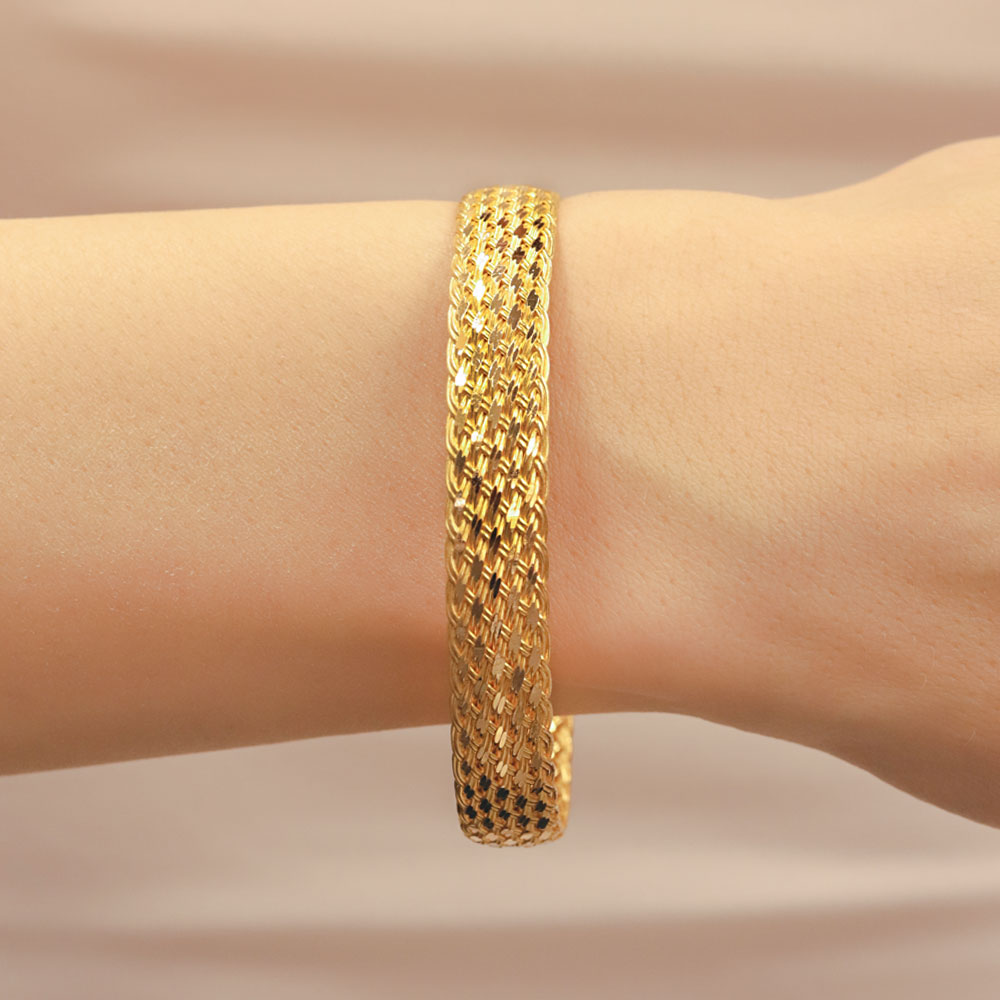 22 Ayar Altın Sepet Örgü Bilezik