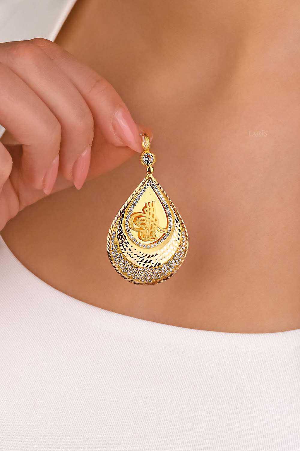 22 Ayar Altın Tuğra Madalyon Kolye