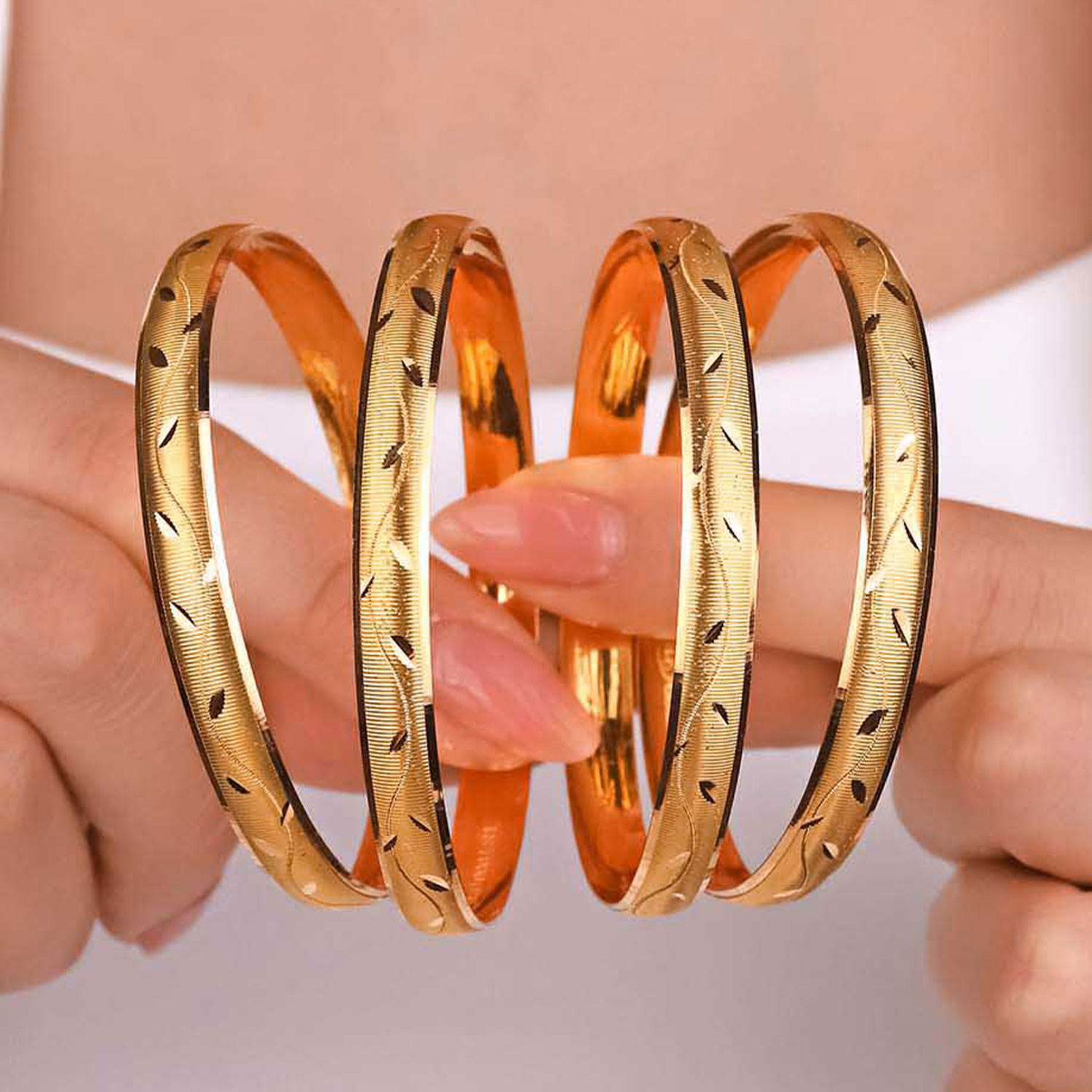 22 Ayar Altın Yaprak Bilezik