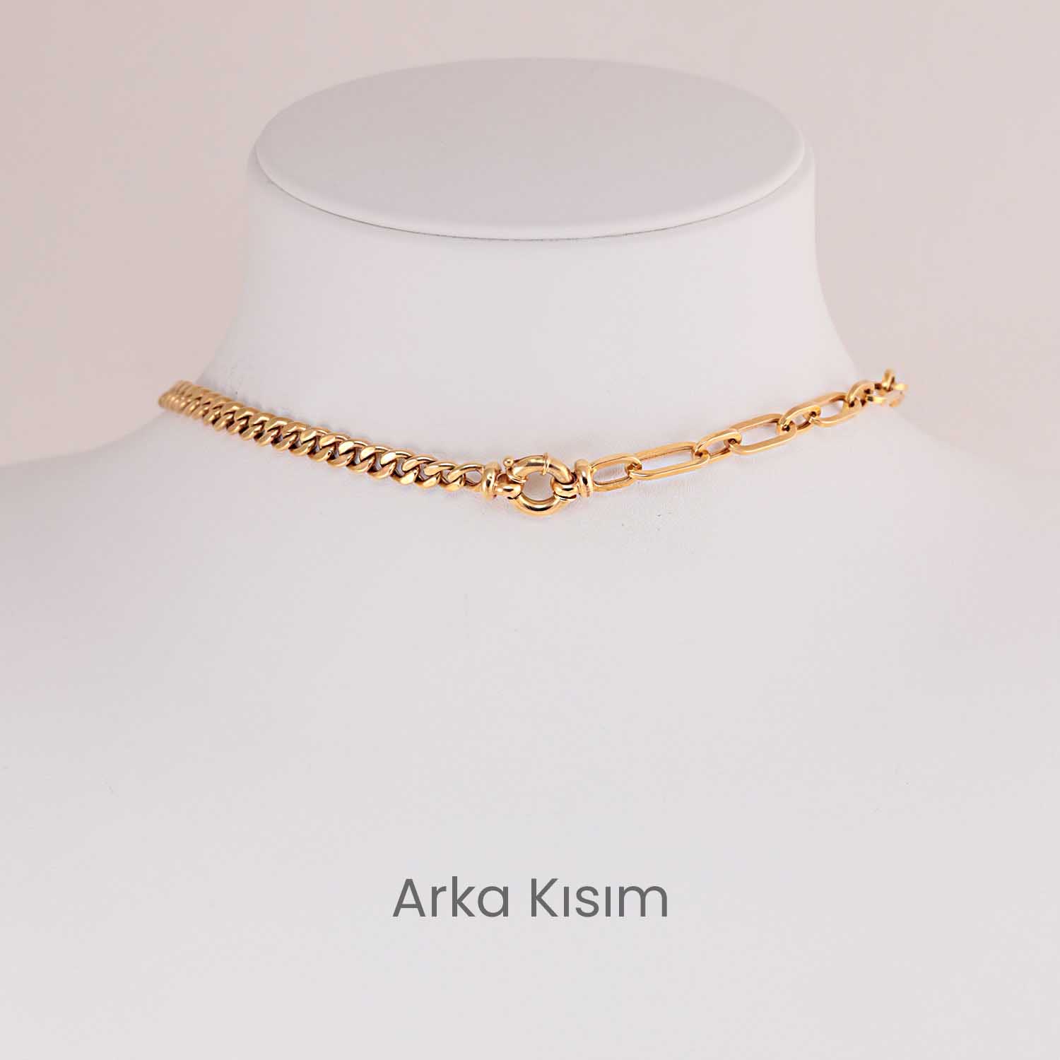 22 Ayar Kolye ve Gerdanlık 22 Ayar Altın Yıldız Figürlü Asimetrik Zincir Kolye