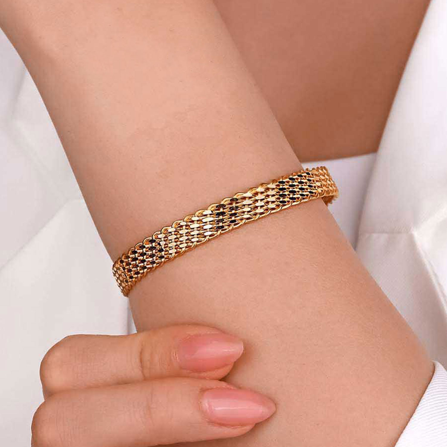 22 Ayar Altın Zen Örgü Bilezik