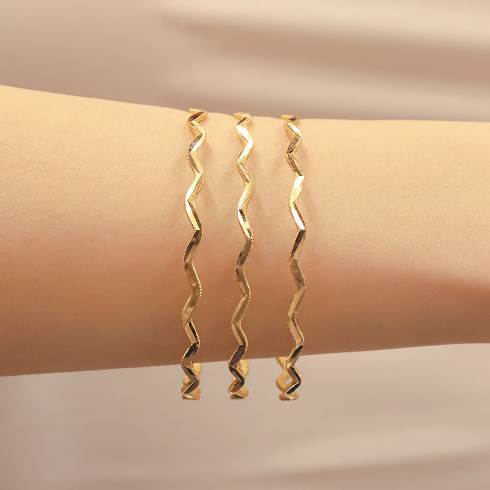 22 Ayar Altın Zikzak Bilezik