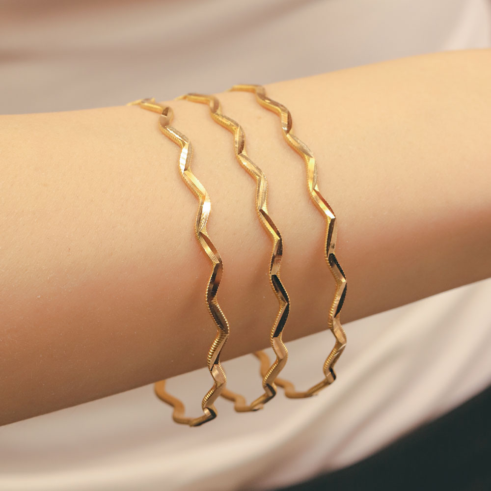 22 Ayar Altın Zikzak Bilezik