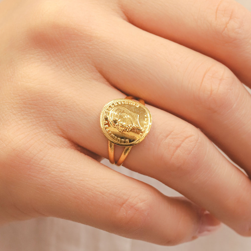 22 Ayar Ata Çeyrekli Altın Yüzük 
