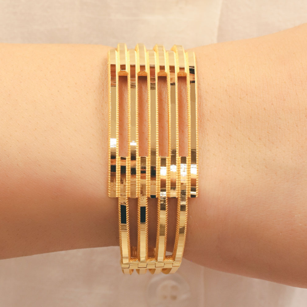 22 Ayar Beş Sıra Kaburga Ajda Altın Kelepçe