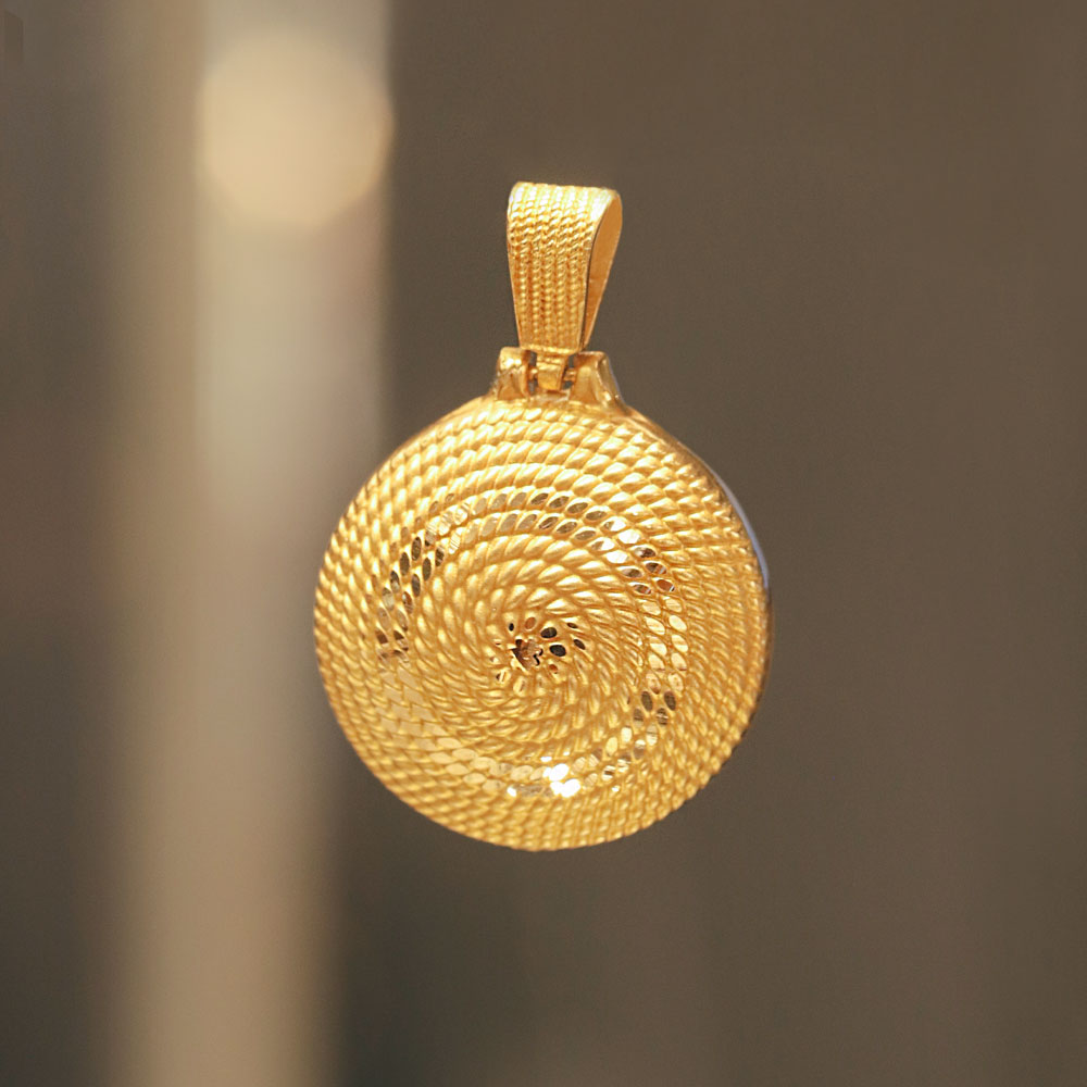 22 Ayar Kolye Ucu 22 Ayar Beypazarı İşçilikli Desenli Kolye Ucu