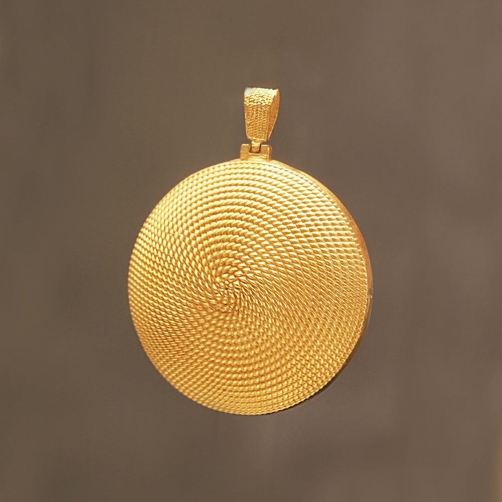 22 Ayar Kolye Ucu 22 Ayar Beypazarı İşçilikli Sarmal Desenli Mega Kolye Ucu