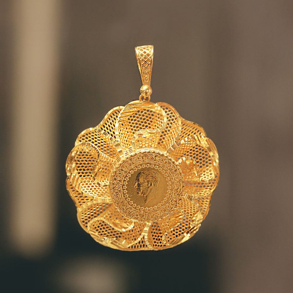 22 Ayar Çeyrekli Beypazarı Telkari Kolye Ucu