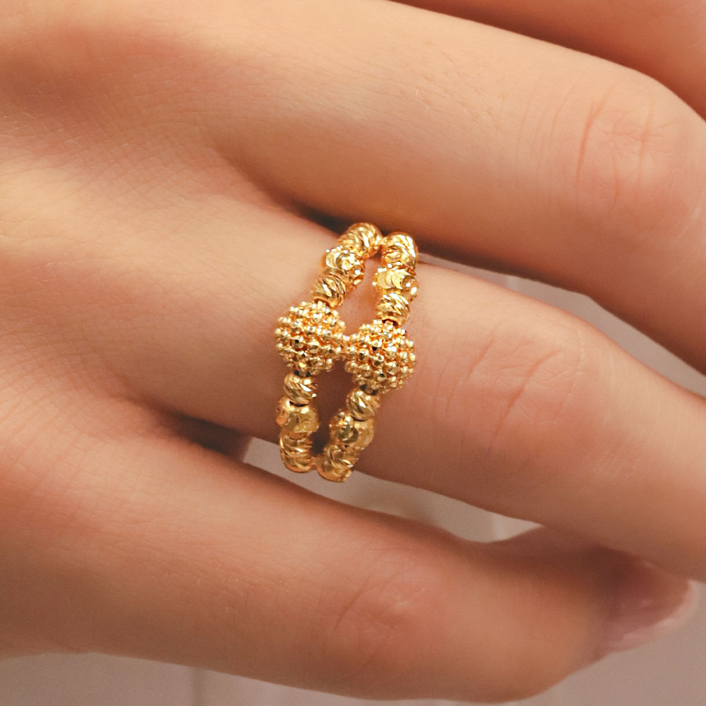 22 Ayar Çift Sıra Dorikalı Fantezi Yüzük