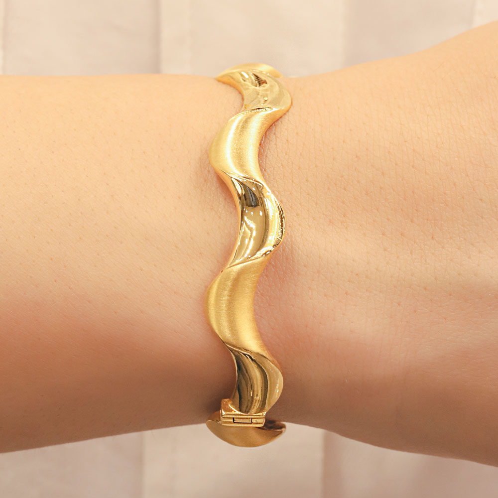 22 Ayar Dalga Model Altın Bileklik