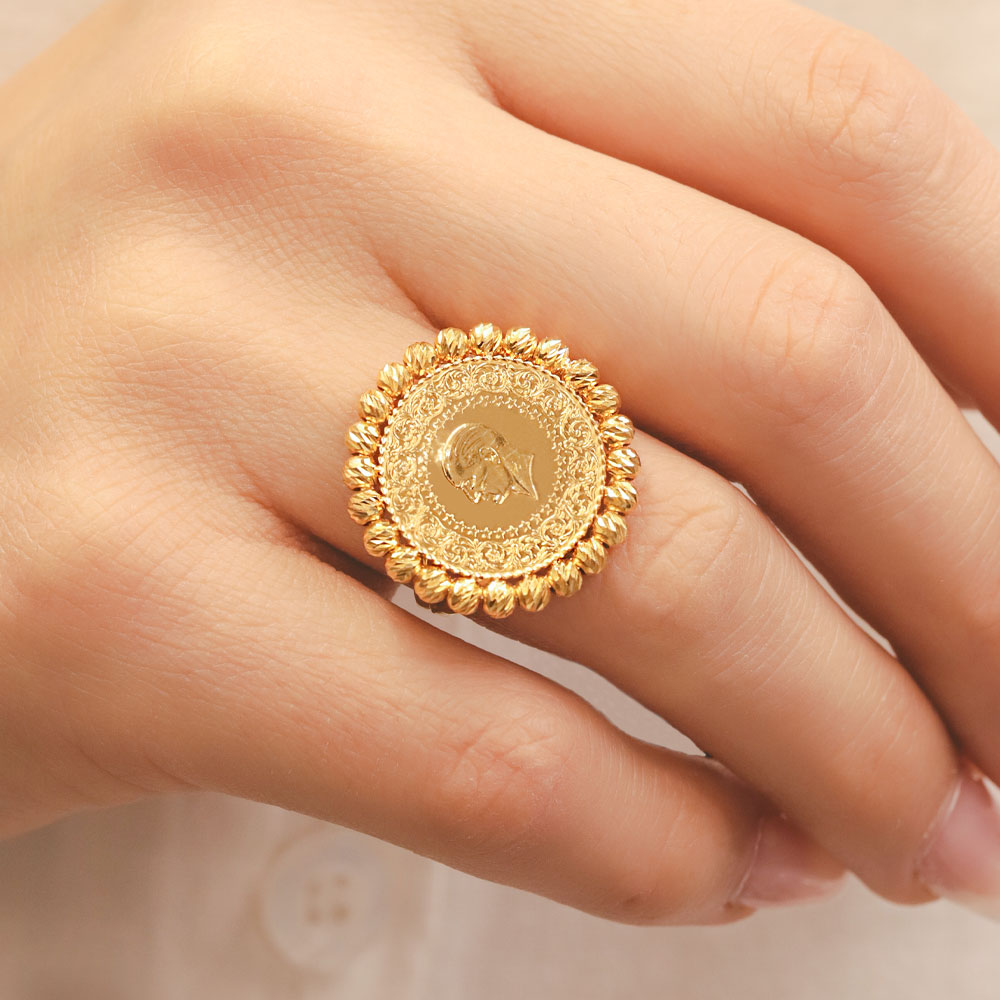 22 Ayar Dorika Toplu Çeyrek Altın Yüzük