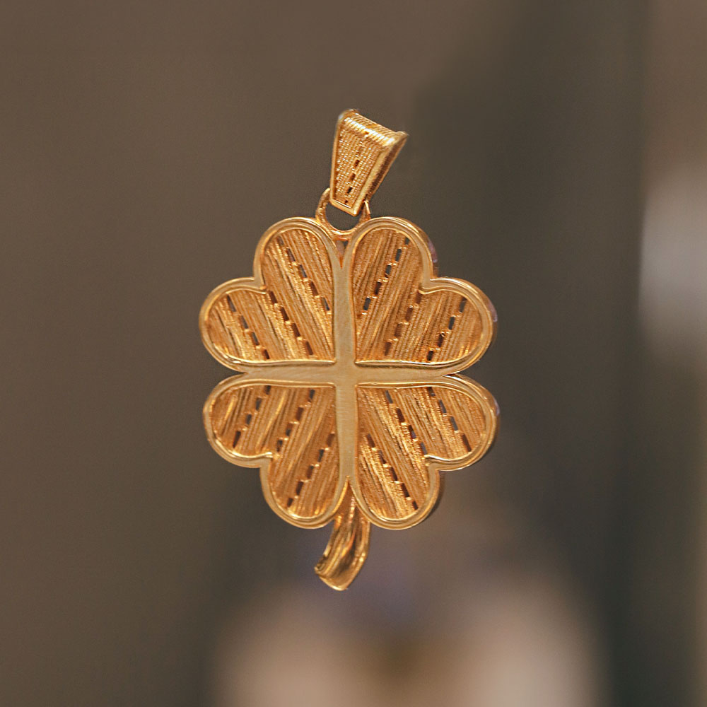 22 Ayar Dört Yapraklı Yonca Altın Kolye Ucu