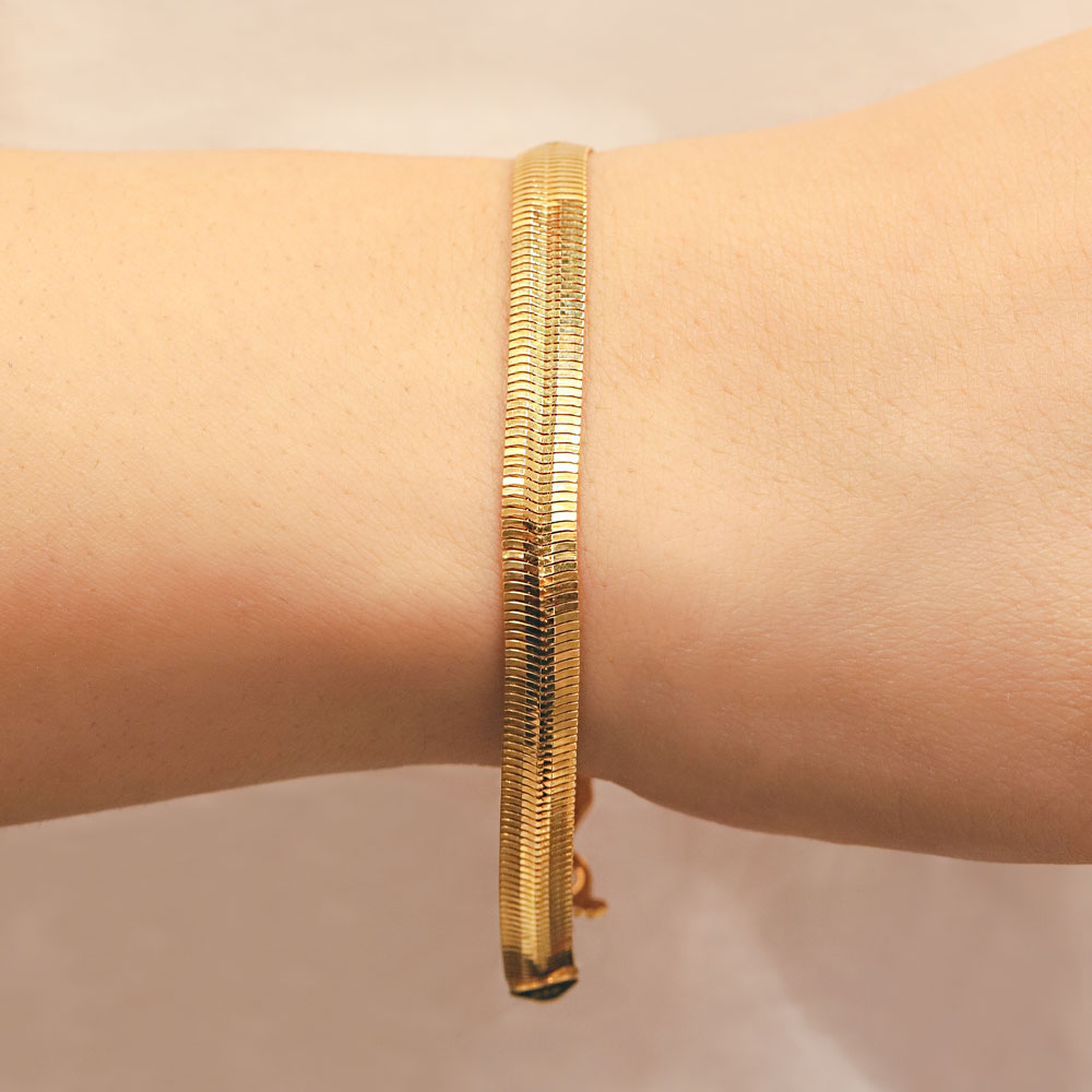 22 Ayar Düz Balık Sırtı Altın Bileklik